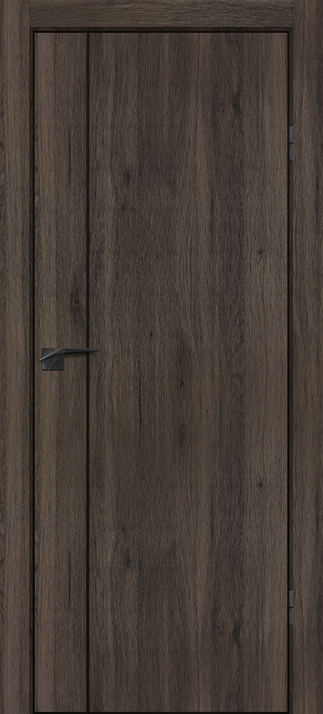 Фото Межкомнатная дверь P-21  черный молдинг PET,  кромка ABS черная c 4-х ст. Дуб темный