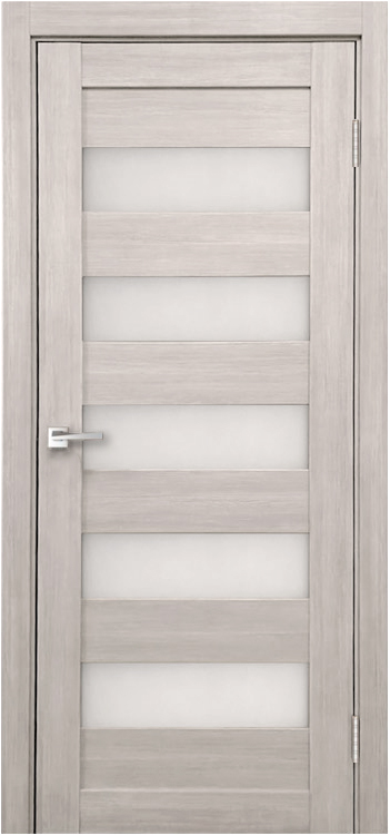 Фото Межкомнатная дверь Легенда X-4 тон Белая лиственница Остекление Сатинат белое